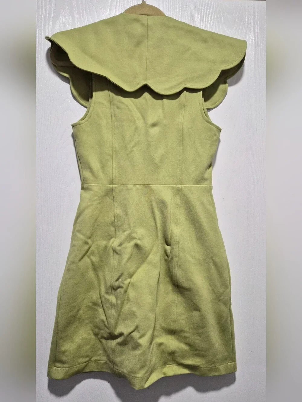 Maeve Anthropologie Scalloped Buttondown Green Mini Dress Size XS - Picture 9 of 14